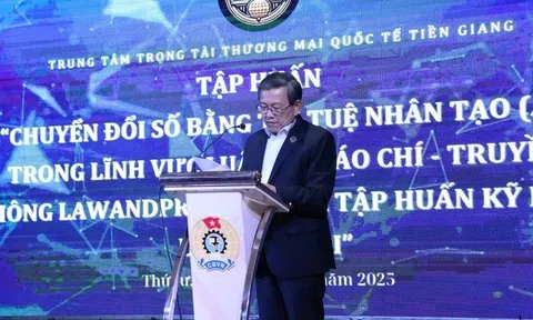 Trung tâm Trọng tài Thương mại Quốc tế Tiền Giang tổ chức tập huấn giải pháp chuyển đổi số ứng dụng AI trong nền tảng Luật và Báo chí – Truyền thông