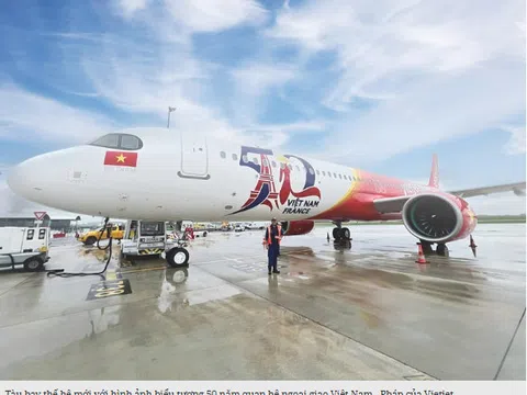 Airbus và Vietjet bàn giao tàu bay mới mang hình ảnh kỷ niệm 50 năm quan hệ ngoại giao Việt Nam - Pháp